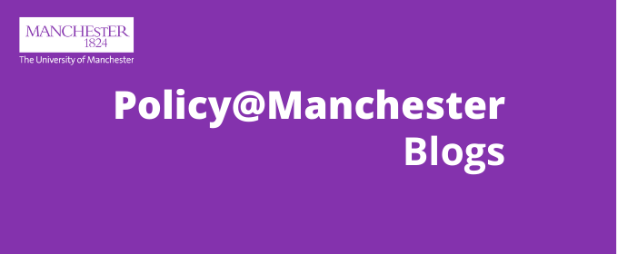 Banner image with Policy@Manchester visual branding