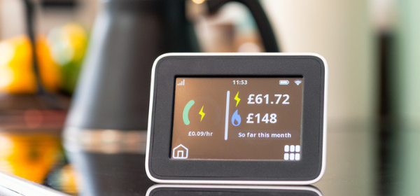 Smart meter on kitchen counter