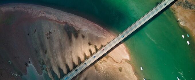 vehicle bridge crossing water